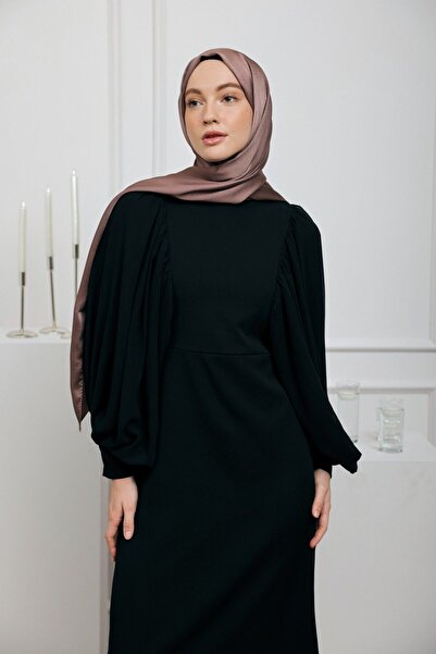 Modakaşmir Devore Saten Serisi Şal Tozlu Kahve