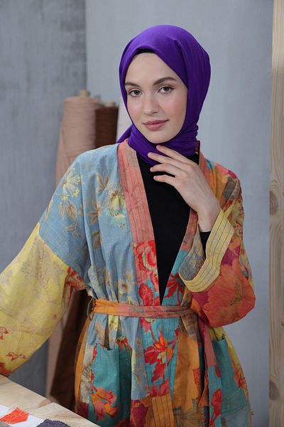 Modakaşmir Σαλιάρα σειράς Cosy Cotton Purple