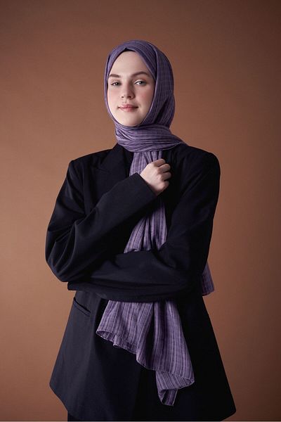 Modakaşmir Misto Cotton Series Shawl Purple