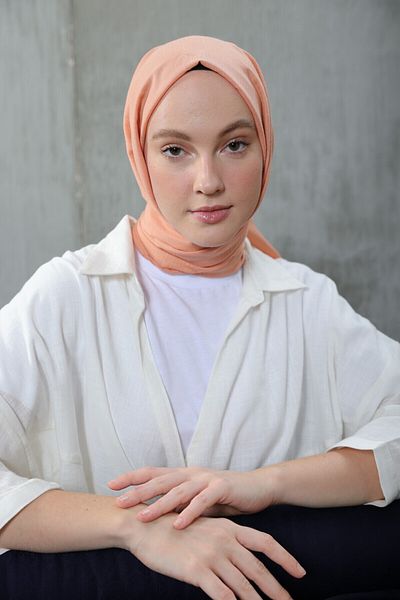 Modakaşmir Şal confortabil din bumbac Coral deschis