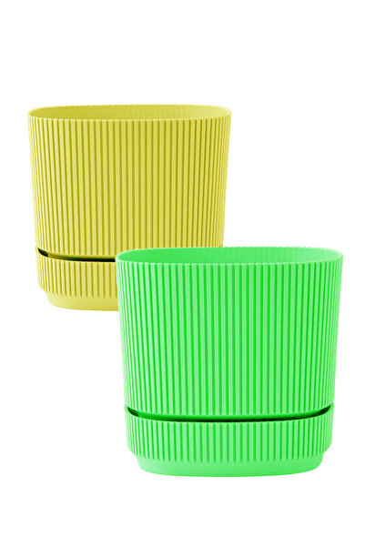 TEMMUZ HOME 2 Adet Pera Kare Saksı No1 0,6 Litre Çok Renkli 10,6cm Mini Boy P...