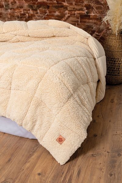 Cotton Box Plush Cream Color Single Duvet - 155X215Cm