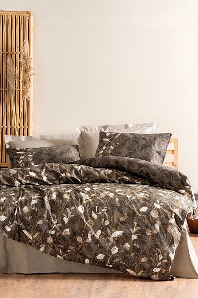 Cotton Box Διπλό Σετ Παπλωματοθήκη - Foresta Beige