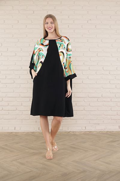 mervemoda γυναικείο κοντομάνικο φόρεμα μίντι τουνίκ
