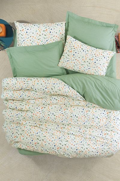 Cotton Box Σετ Παπλωματοθήκη Μονή Lola Green