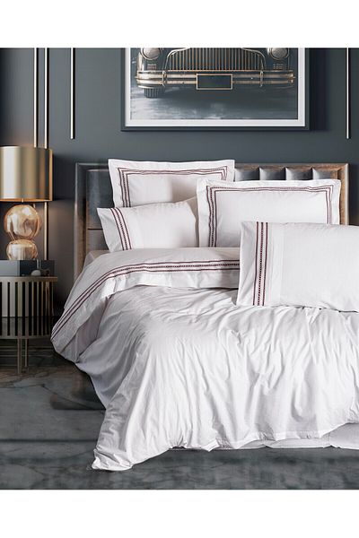 Cotton Box Classic Double Duvet Cover Set Helya White