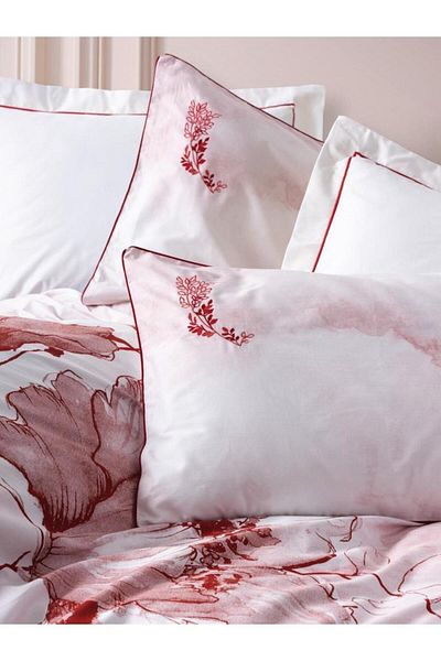 Cotton Box Double Elite Satin Duvet Cover Set Gules Red