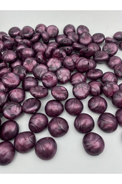 Hedef Bijuteri 100 جرام أرجواني / بلوم اللون محدب نموذج مسطح رخامي خرز كراميل...