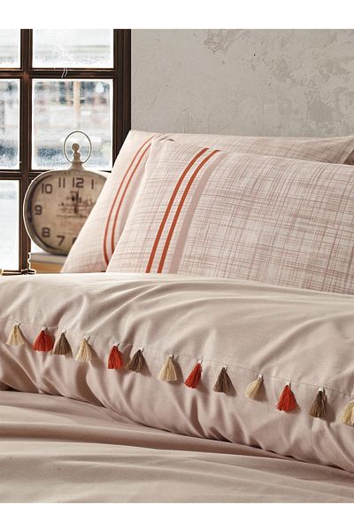 Cotton Box Σετ Παπλωματοθήκη Διπλό Candy Merri Beige