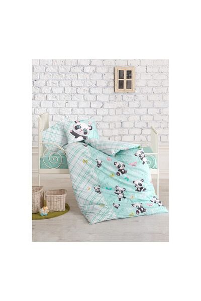Cotton Box Panda - Mint Baby Collection Bedding Set