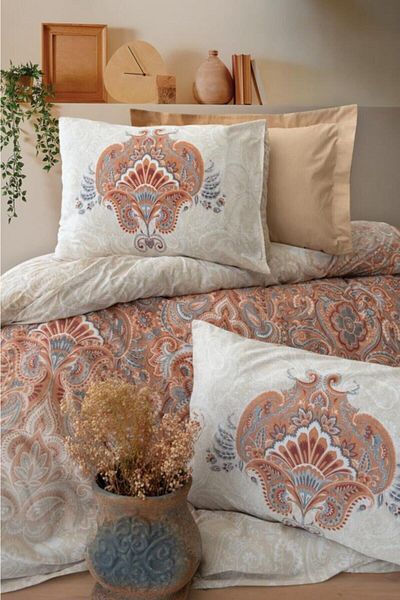 Cotton Box Σετ Παπλωματοθήκη Διπλό Bohemian - Loreta Beige