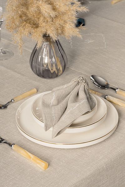 Cotton Box Комплект ленени покривки за маса Pera Toprak 175x240