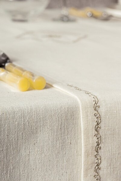 Cotton Box Linen Tablecloth Set Pera Ecru 175x240
