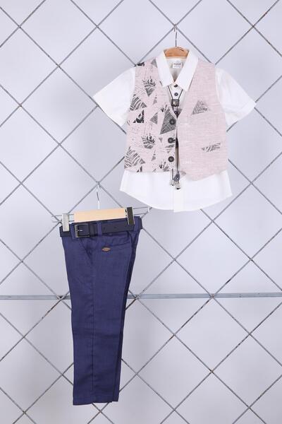 Babyhola Prsluk Lan Košulja Hlače Izvezeni Dječački Eid Kostim 21136