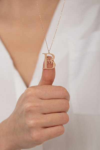 HomSilverjewelry 925 Ayar Gümüş Kişiye Özel Harfli Iç Içe Geçmiş Tasarımlı Ka...