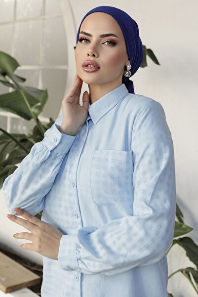 InStyle طقم قميص Movra Gingham - أزرق فاتح