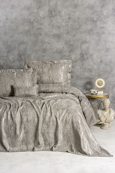 Cotton Box Smart Double Bedspread Dalya Gray