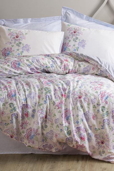 Cotton Box Bohem Tek Kişilik Nevresim Takımı Adsila Mavi