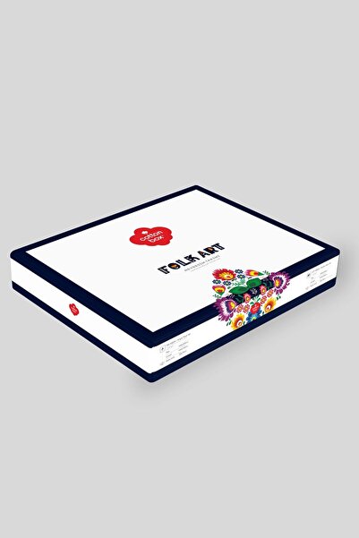 Cotton Box Folk Art Tek Kişilik Nevresim Takımı Ardil Kırmızı