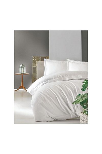 Cotton Box White Elegant Series Double Duvet Cover Set