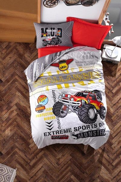 Cotton Box Monster - Red Junior Single Duvet Cover Set