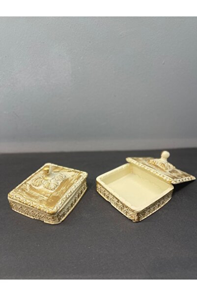 Peramari Dekoratif Polyester İkili Takı Seti Krem Gold Eskitme