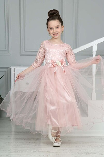 Asortik Kids Kız Çocuk Abiye Elbise Düğün Nişan Kına Kıyafeti 6 Yaş-7 Yaş- 8 ...