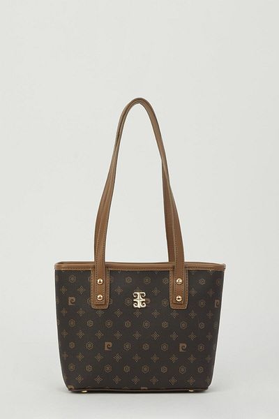 Pierre Cardin Καφέ Monogram Γυναικεία Τσάντα Ώμου 05PO23Y1715