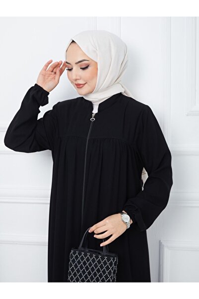 ELBİSHE Women's Ferace with zipper detail