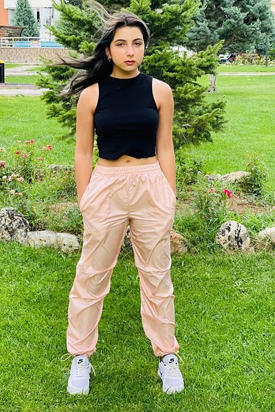 Asortix Girl's Parachute Jogger Trousers