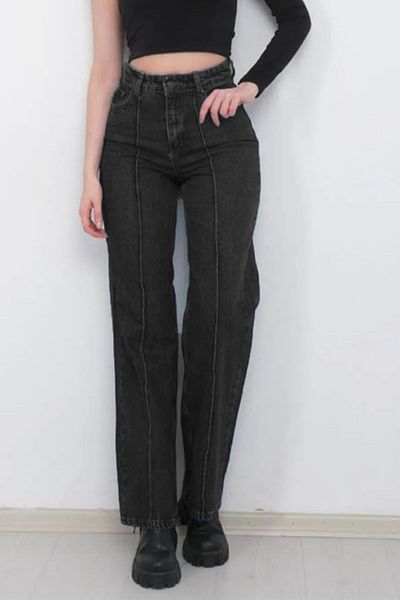 Asortix Young Girls' Denim High Waist Wide Leg Jeans Trousers