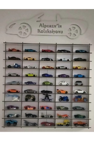 Evsay Oyuncak Araba Rafı 50'li 1/64 (hotwheels Ve Matcbox Arabaları Için Uygu...