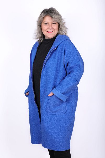 Hitit Butik Boucle Blue Thick Cardigan