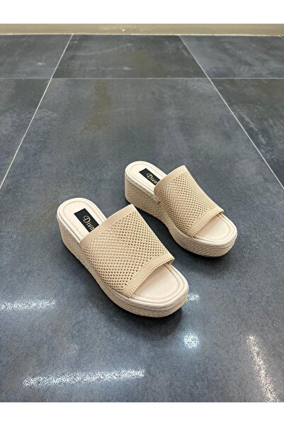 DİVA Diva Cream Filling Knitwear Γυναικεία Casual Παντόφλες