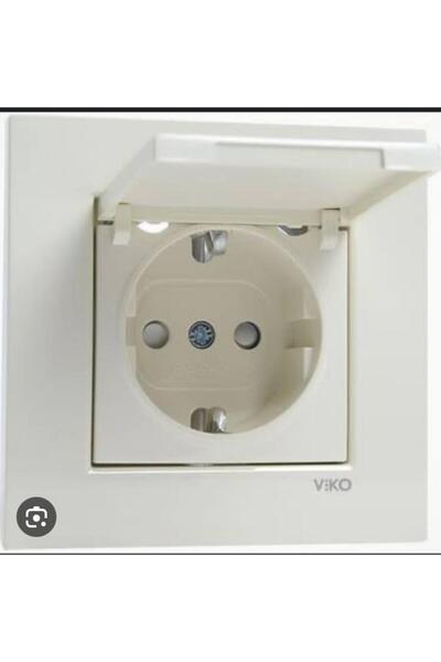 VİKO Viko Krem Karre Çocuk Korumalı Kapaklı Topraklı Priz (VİKO-90967X12 K)