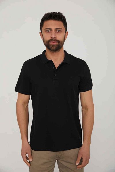 Cazador Jazz 4613 - 4713 Polo Neck Ανδρικό μπλουζάκι με γιακά πικέ μαύρο