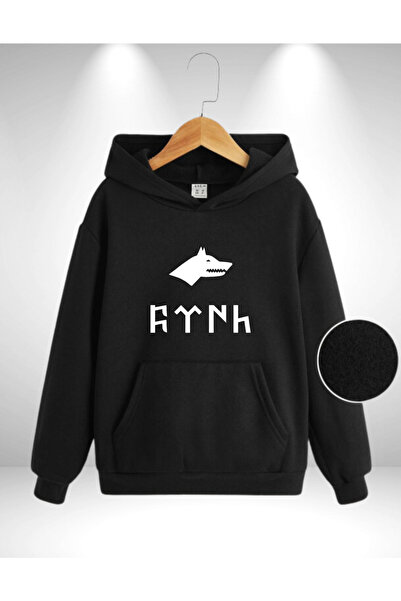 AEMİ Hanorac cu glugă cu glugă unisex cu imprimeu turcesc FYNH