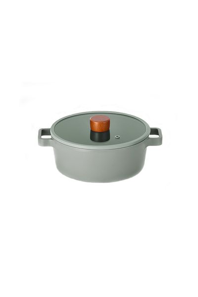NEOFLAM aluminum Cast Gray 6-piece Fika Pot anD Pan Set - with Glass LiD
