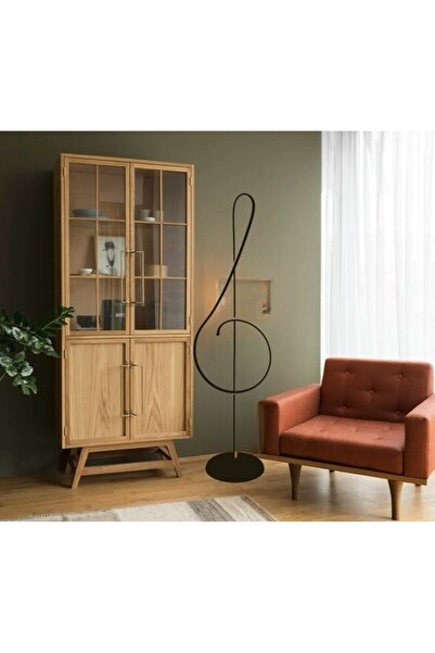 Herşey Nota A+ Modern Siyah Nota Sol Anahtar Müzik Desenli Lambader Rgb li