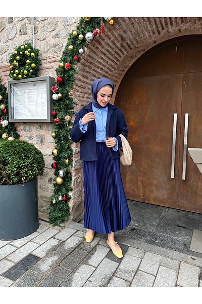 BUTİK C Satin Fabric Pleated Skirt