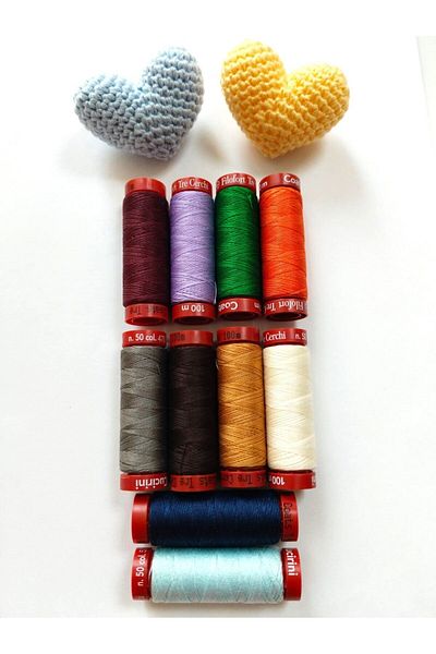 Self Casa 100 Meters Sewing Thread Set Most Used 10 Colors Tailor and Dowry Set 100% Cotton