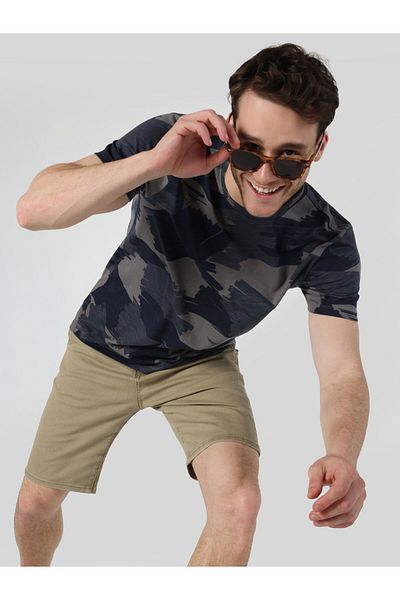 Colin's Tricou cu mânecă scurtă pentru bărbați, albastru bleumarin, cu croiala normală