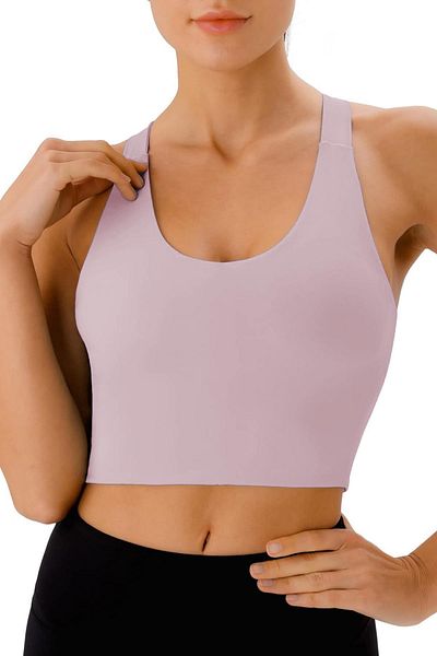 GHASSY CO. Women's Cross Back Detailed Yoga Exercise Fitness Sports Bra Crs001