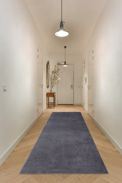 Valery Home Vl Comfort Overloklu Peluş Düz Yolluk Antrasit