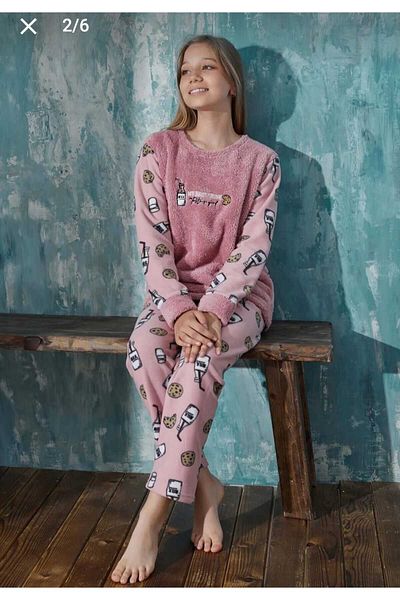 Mihra Fleece plush girl's pajama suit