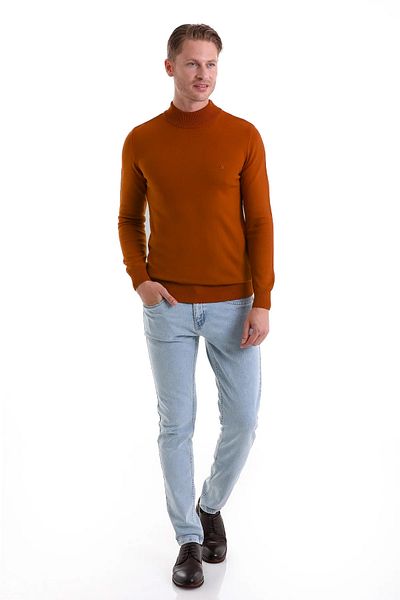Hatemoğlu Tile Regular Fit Plain Half Turtleneck Knitwear Sweater
