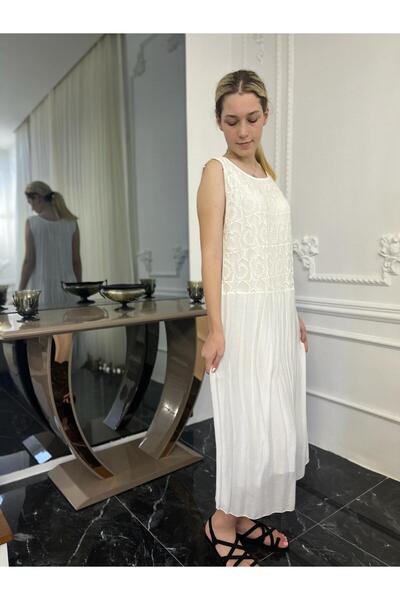 Bohemian Women's White Lace Long Dress