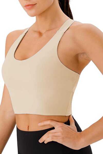 GHASSY CO. Γυναικείο αθλητικό σουτιέν γυμναστικής γιόγκα με λεπτομέρεια σταυρωτή πλάτη CRS001