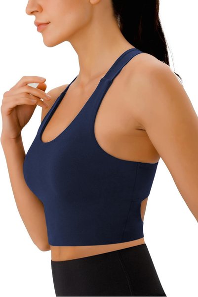 GHASSY CO Women's Cross Back Detailed Yoga Exercise Fitness Sports Bra Crs001