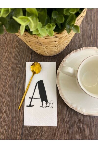 busrasdesign Letter A Presentation Napkin 16 Pieces